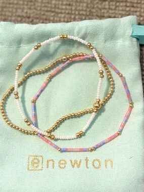 Newton Gold and Pastel Multistrand Beaded Bracelet Set